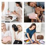 BIVIZKU Large Checkered Makeup Travel Bag