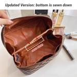 BIVIZKU Large Checkered Makeup Travel Bag