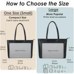 KALIDI Black Faux Leather Tote Bag for Women