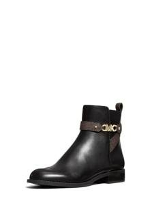 Michael Kors Black Leather Farrah Flat Bootie