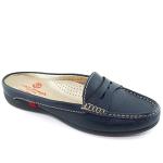 Marc Joseph New York Navy Grainy Leather Mules
