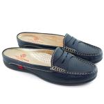 Marc Joseph New York Navy Grainy Leather Mules