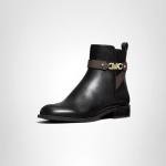 Michael Kors Black Leather Farrah Flat Bootie