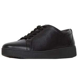 FitFlop Women's Stylish Black Leather Sneakers