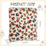 Floral Corduroy Makeup Bag Set with Zipper