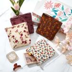 Floral Corduroy Makeup Bag Set with Zipper