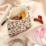 Floral Corduroy Makeup Bag Set with Zipper