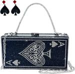 Crystal Poker Clutch with Ace of Spades Design