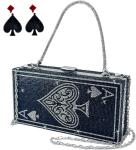 Crystal Poker Clutch with Ace of Spades Design