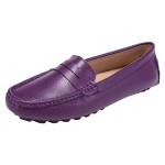 BEAUSEEN Women's Purple Genuine Leather Loafers Size 8.5