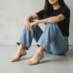 CUSHIONAIRE Women's Doral Lucite Kitten Heel Mules