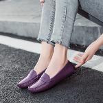 BEAUSEEN Women's Purple Genuine Leather Loafers Size 8.5