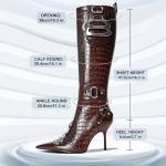 LACIKOSZ Women's Sexy Knee High Stiletto Boots