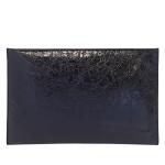 Chic Black Metallic Envelope Clutch by JNB