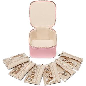 Vlando Strawberry Pink Jewelry Travel Case and Organizer