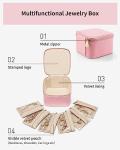 Vlando Strawberry Pink Jewelry Travel Case and Organizer