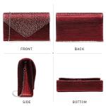 Dasein Burgundy Satin Evening Rhinestone Clutch