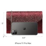 Dasein Burgundy Satin Evening Rhinestone Clutch