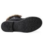 GLOBALWIN Women's Lace-Up Black Mid Calf Combat Boots