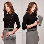 Dasein Burgundy Satin Evening Rhinestone Clutch