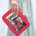 Aveniee Hot Pink Clear Makeup Bag Organizer