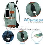 Mancio Vintage USB Charging Laptop Backpack - Green