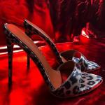 Leopard Print Stiletto Heeled Sandals for Women