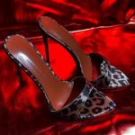 Leopard Print Stiletto Heeled Sandals for Women