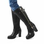 Mysoft Women's Chunky Heel Knee High Winter Boots