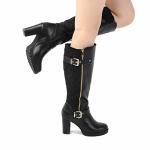 Mysoft Women's Chunky Heel Knee High Winter Boots