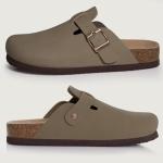 KIDMI Vegan Suede Unisex Cork Clogs, Brown