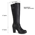 Mysoft Women's Chunky Heel Knee High Winter Boots