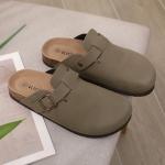 KIDMI Vegan Suede Unisex Cork Clogs, Brown