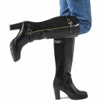 Mysoft Women's Chunky Heel Knee High Winter Boots