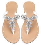 Hinyyrin Women's Rhinestone Bling Flat Sandals