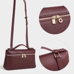 Rejolly Burgundy Leather Crossbody Bag for Women