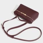 Rejolly Burgundy Leather Crossbody Bag for Women
