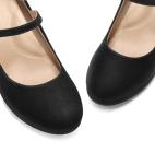 Black Suede Round Toe Mary Jane High Heels