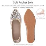 Sparkly Rhinestone Foldable Ballet Flats for Women