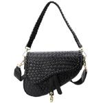 Woven Crocodile Leather Crossbody Shoulder Bag