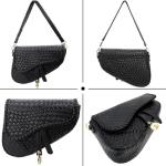 Woven Crocodile Leather Crossbody Shoulder Bag
