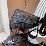 Woven Crocodile Leather Crossbody Shoulder Bag
