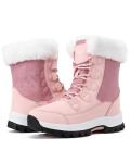 Pink Waterproof Winter Snow Boots for Women