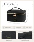 Stylish Black Makeup Bag with Brush Holder