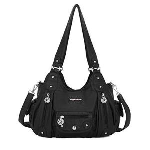 Angel Barcelo Black Soft PU Leather Hobo Bag