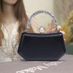 Sparkly Black Bridal Clutch Evening Purse