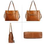 S-ZONE Women's Leather Top Handle Satchel Bag