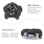 Angel Kiss Black Leather Hobo Tote Bag