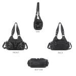 Angel Kiss Black Leather Hobo Tote Bag