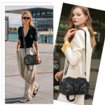 Angel Kiss Black Leather Hobo Tote Bag